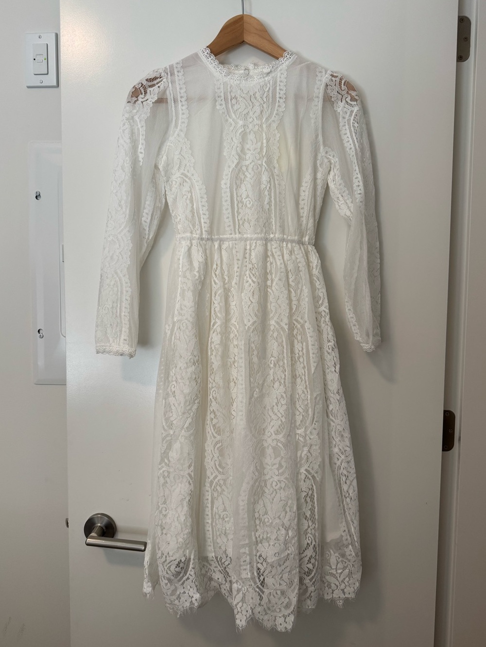 Trish Scully Girls White Lace Midi Dress NWT Size 14